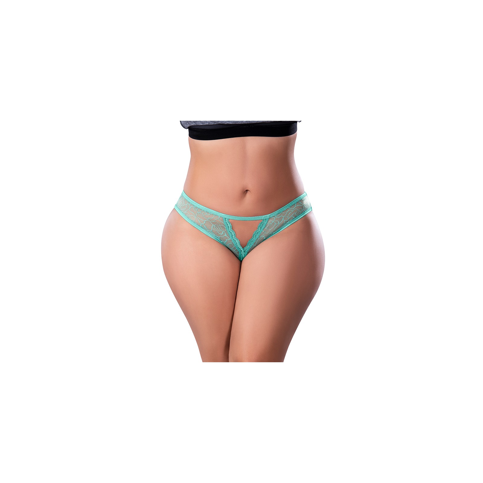 Magic Silk Crotchless Panty Aqua Queen Size - Exposed Collection Magic Silk Crotchless Panty Aqua Queen Size - Exposed Collection
