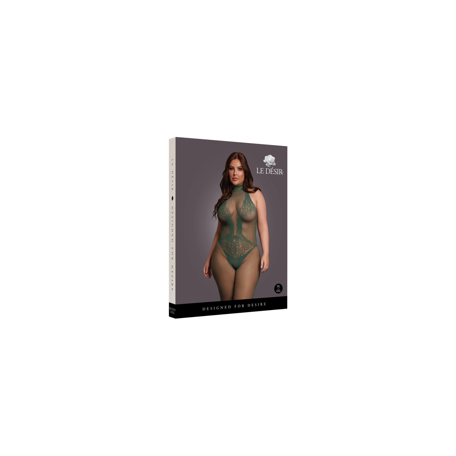 Body de Malla y Encaje Le Desir Verde Medianoche Body de Malla y Encaje Le Desir Verde Medianoche