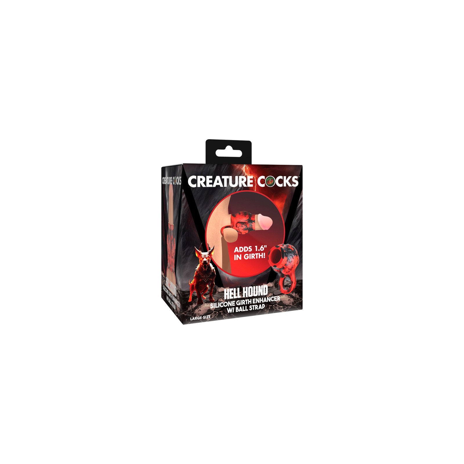 Creature Cocks Hell Hound Silicone Girth Enhancer with Ball Strap Creature Cocks Hell Hound Silicone Girth Enhancer with Ball Strap