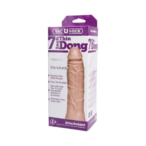 Vac-U-Lock Dong delgado de 7 pulgadas The Naturals Blanco