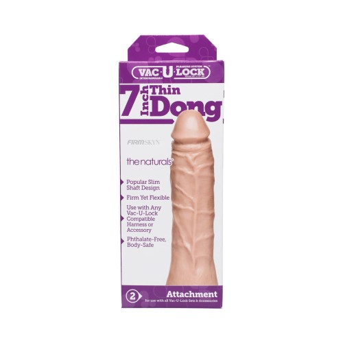 Vac-U-Lock Dong delgado de 7 pulgadas The Naturals Blanco