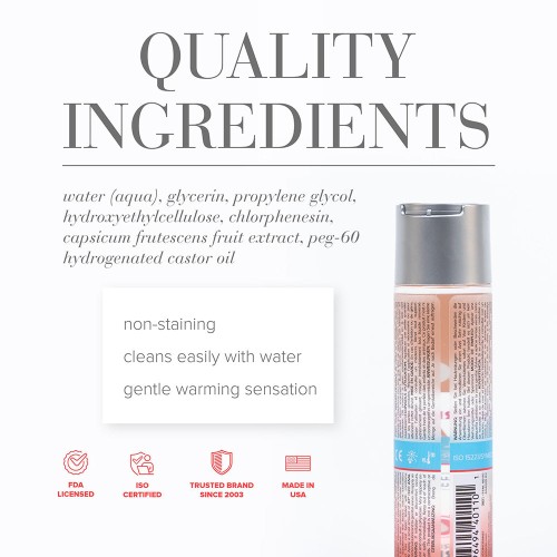 JO H2O Lubricante Anal Calentamiento a Base de Agua 4 oz.