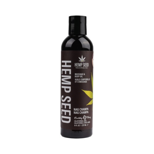 Earthly Body Hemp Seed Massage Oil - Nag Champa