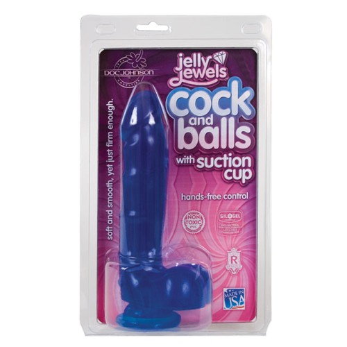 Jelly Jewel Penis Balls Sucker Sapphire