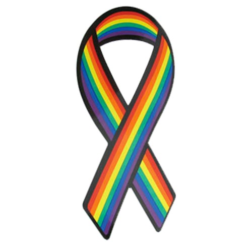 Gaysentials Rainbow Ribbon Magnet for Pride