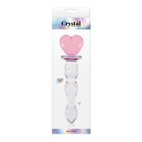 Crystal Heart of Glass 6in Dildo Pink Clear