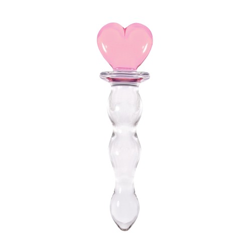 Crystal Heart of Glass 6in Dildo Pink Clear