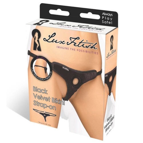 Arnés Bikini de Terciopelo Negro Lux Fetish - Ajustable y Cómodo