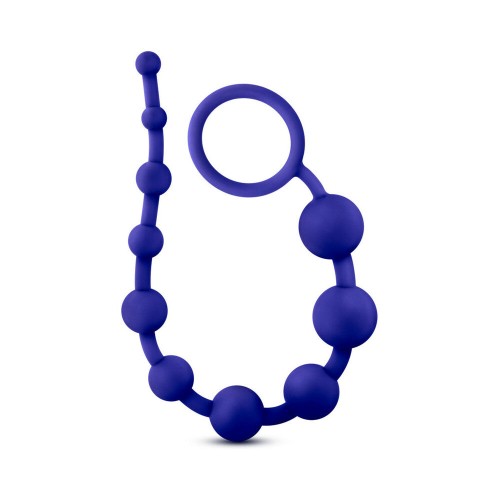 Luxe Silicona 10 Perlas para Juego Anal en Índigo