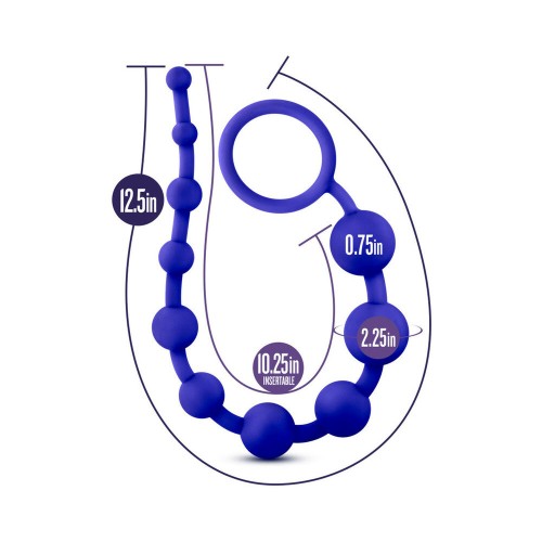 Luxe Silicona 10 Perlas para Juego Anal en Índigo