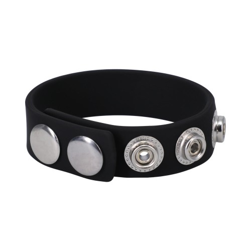 Rock Solid Silaflex 5-Snap Adjustable Cock Ring Black