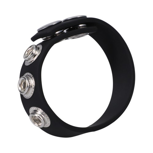Rock Solid Silaflex 5-Snap Adjustable Cock Ring Black