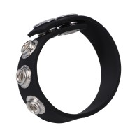 Rock Solid Silaflex 5-Snap Adjustable Cock Ring Black