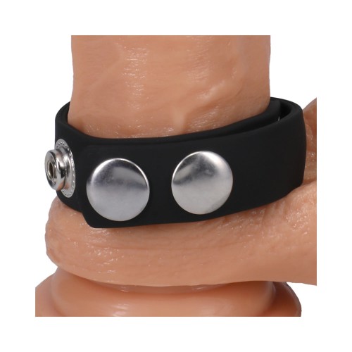 Rock Solid Silaflex 5-Snap Adjustable Cock Ring Black
