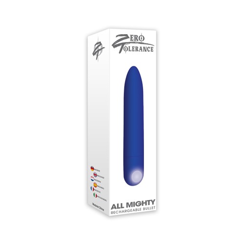 Vibrador Bullet Recargable Zero Tolerance All Mighty Azul