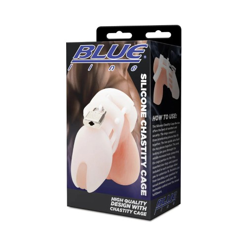 Blue Line Silicone Chastity Cage for Comfort