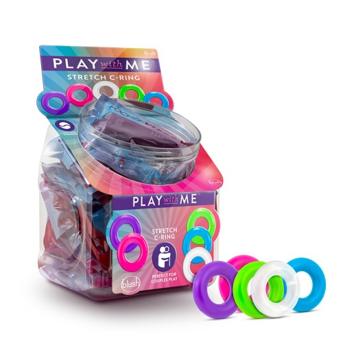 Play With Me Stretch C-Ring Exhibición de Colores Variados de 50 Piezas