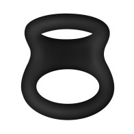 Forto F-22 Anillo D-Ring de Silicona para Pene y Testículos Mediano Negro