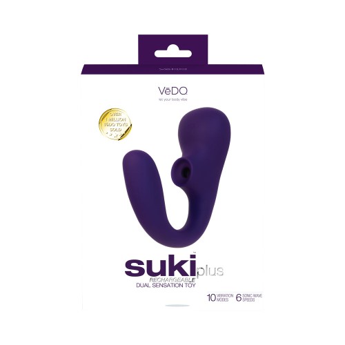 Vibrador Doble de Sonic Recargable VeDO Suki Plus Púrpura Oscuro