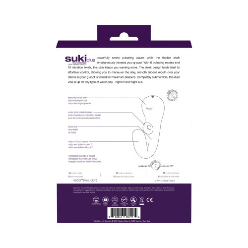 Vibrador Doble de Sonic Recargable VeDO Suki Plus Púrpura Oscuro