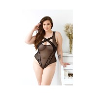 Curve Audrey Criss-Cross Mesh Bodysuit for Stunning Appeal