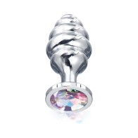 Nixie Ribbed Metal Butt Plug for Pleasure