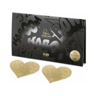 Bijoux Indiscrets Flash Pasties Reutilizables de Purpurina Corazón Dorado - Accesorio de Moda