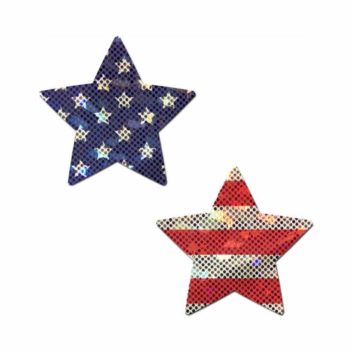 Pasties Patrióticos Brillantes de Estrellas y Rayas