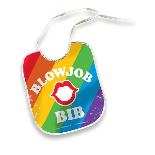 Blow Job Bib Rainbow - Fun Party Accessory