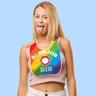 Blow Job Bib Rainbow - Fun Party Accessory