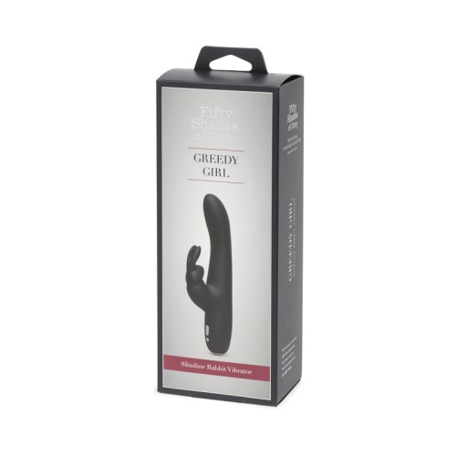 Vibrador Conejo Slimline Greedy Girl de Fifty Shades of Grey - Placer Lujoso