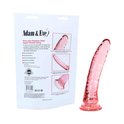 Dildo Jelly Realista Rosa de Adam & Eve