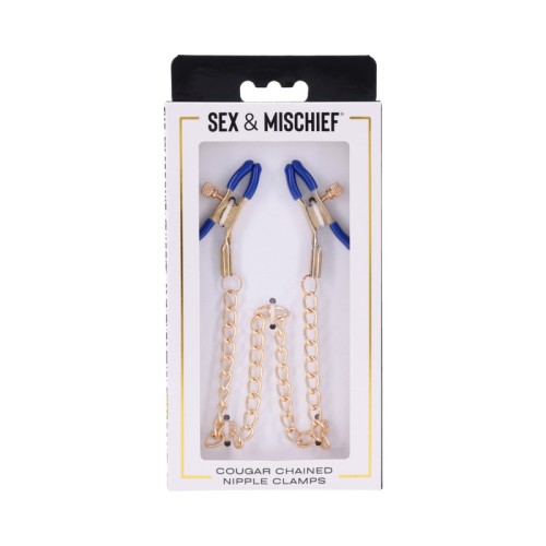 Cougar Chained Nipple Clamps Luxury Play