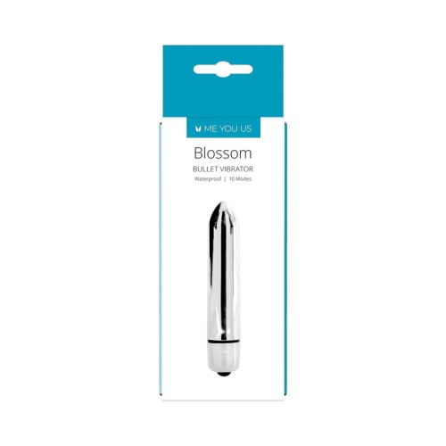 Me You Us Blossom Vibrador Bullet 10 Modos Plateado
