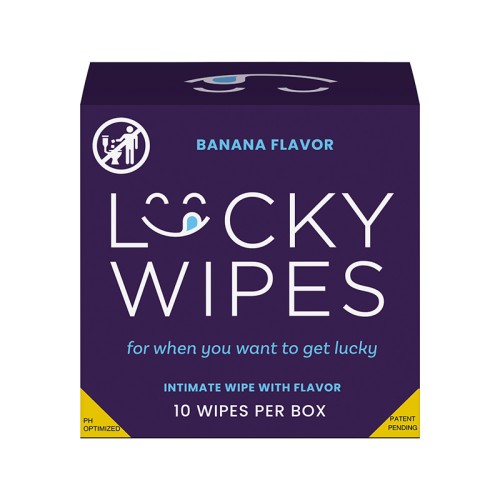 Sweetums Lucky Wipes Banana Flavor 10-Pack for Intimate Moments
