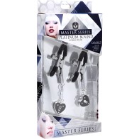 Charmed Heart Padlock Nipple Clamps Black