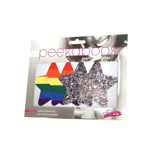 Peekaboos Rainbow Glitter Pasties - Fun Fashion Accessory