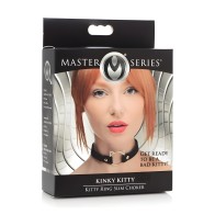 Kinky Kitty Ring Collar Delgado - Negro