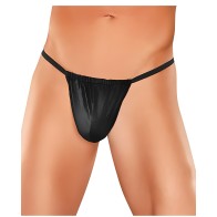 Men's Nylon Pouch Thong - Black