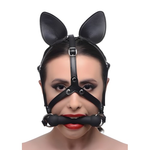 Dark Horse Pony Head Harness With Silicone Bit Black O/S