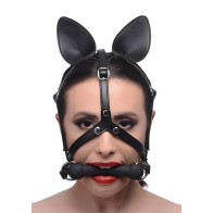 Arnés de Cabeza Pony Dark Horse con Bozal de Silicona Negro O/S