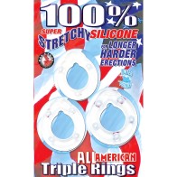 All American Triple Rings - Clear