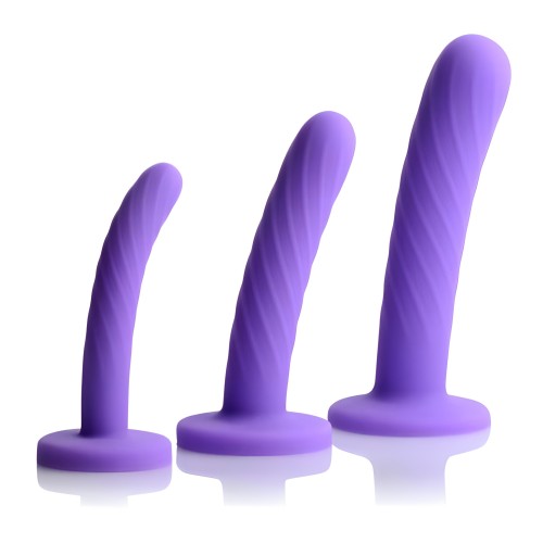 Set de 3 Dildos de Silicona Tri-Play Morado