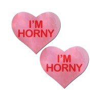 Pastease I'm Horny Heart Pasties - Fun and Flirty Nipple Covers