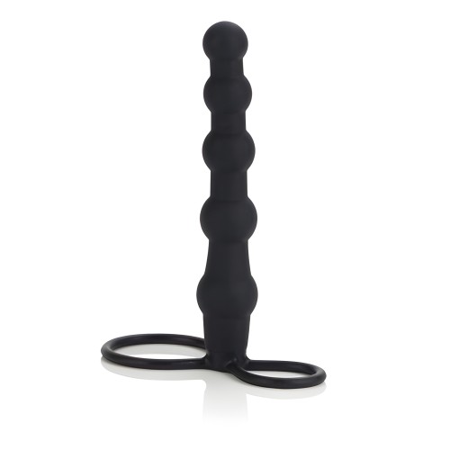 Silicone Love Rider Doble Penetrador Perlas - Negro