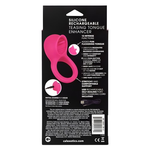 Anillo Vibrador Teasing Tongue Rosa