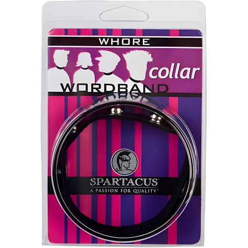 Collar Wordband Spartacus Cuero Negro
