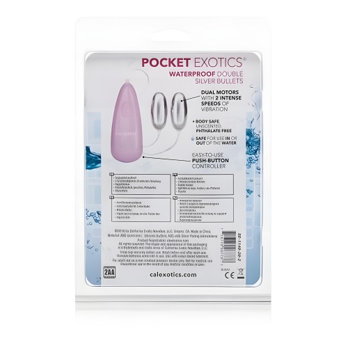 Pocket Exotics Double Silver Bullet Vibrator - Discreet Pleasure