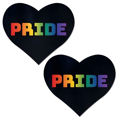 Rainbow Pride Nipple Pasties - Black Hearts