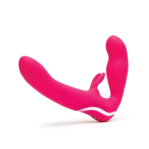 Happy Rabbit Strapless Strap On Vibrating Pink